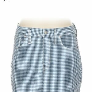 Madewell Blue Gingham Pencil Skirt